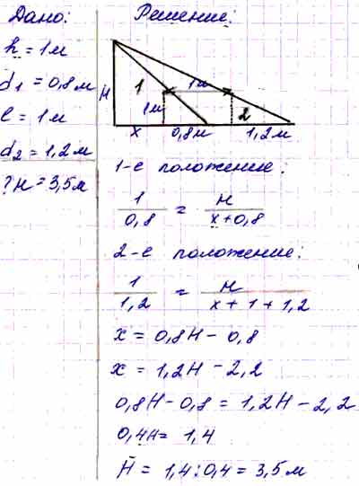 Уличный фонарь висит на высоте 3. Определите на какой высоте висит уличный фонарь. Уличный фонарь висит на высоте 3 м палка длиной 1.2.