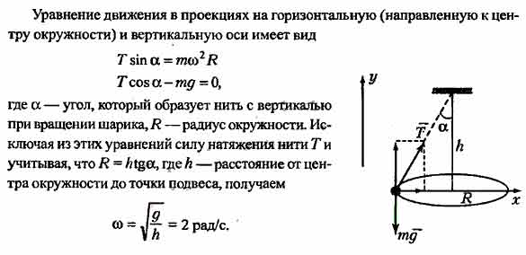 На нити вращается