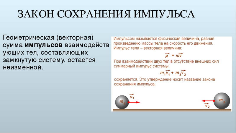 Законы движения 9 класс. 3 Закон сохранения импульса. Сформулируйте закон сохранения импульса. 4. Закон сохранения импульса. Физический смысл закона сохранения импульса.