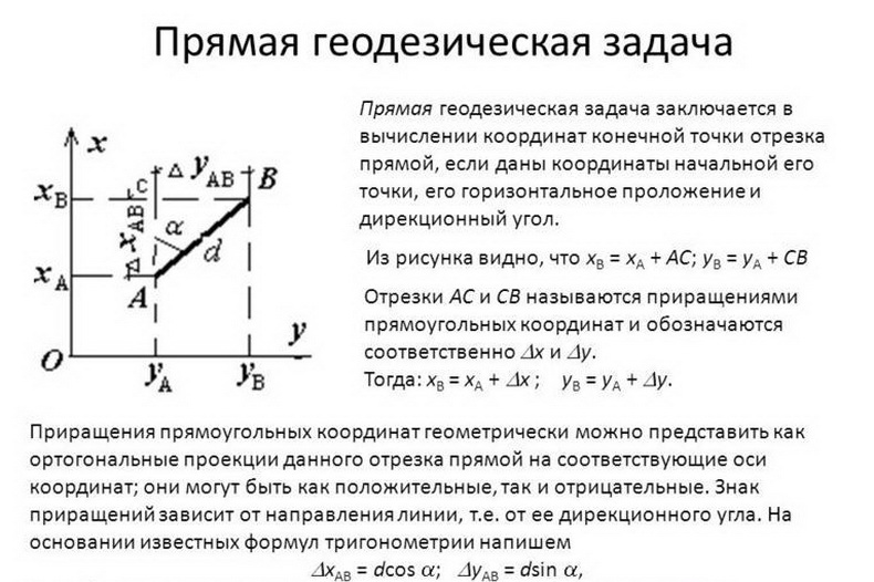 Прямая и обратная геодезические задачи презентация